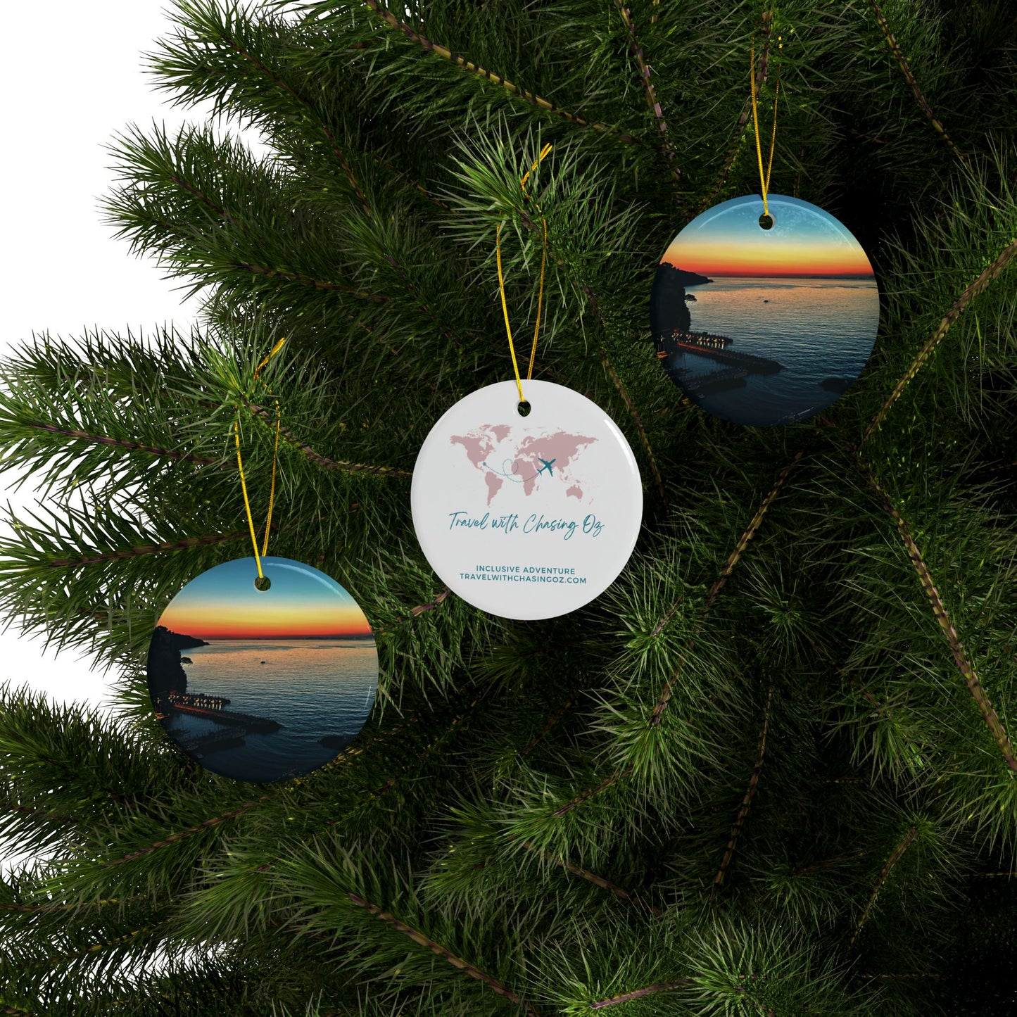 Sorrento Sunset by Chasing Oz - Ceramic Ornaments