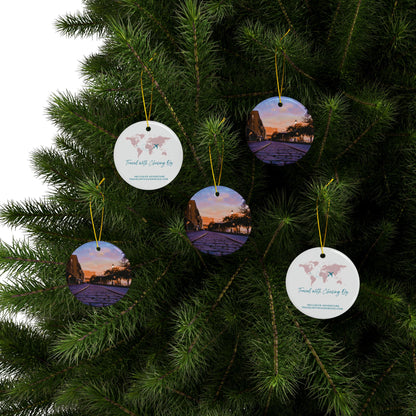 River Street Sunrise by Chasing Oz - Double-sided Ceramic Ornaments