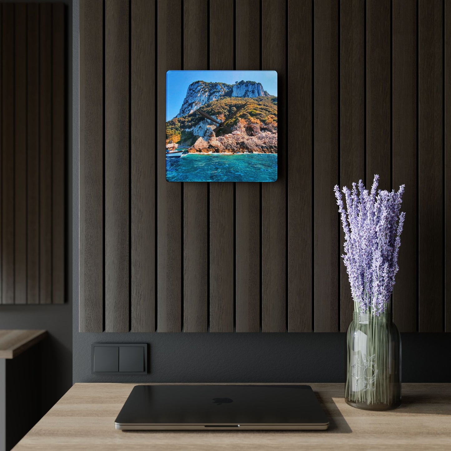Capri Coastline - Acrylic Wall Clock