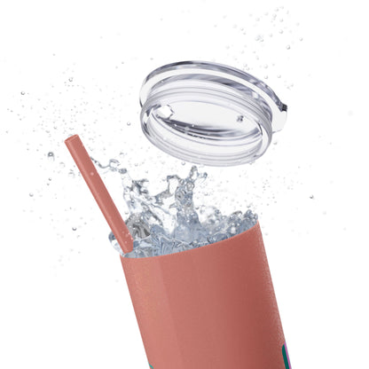 Travel with Chasing Oz Skinny Tumbler with Straw, 20oz