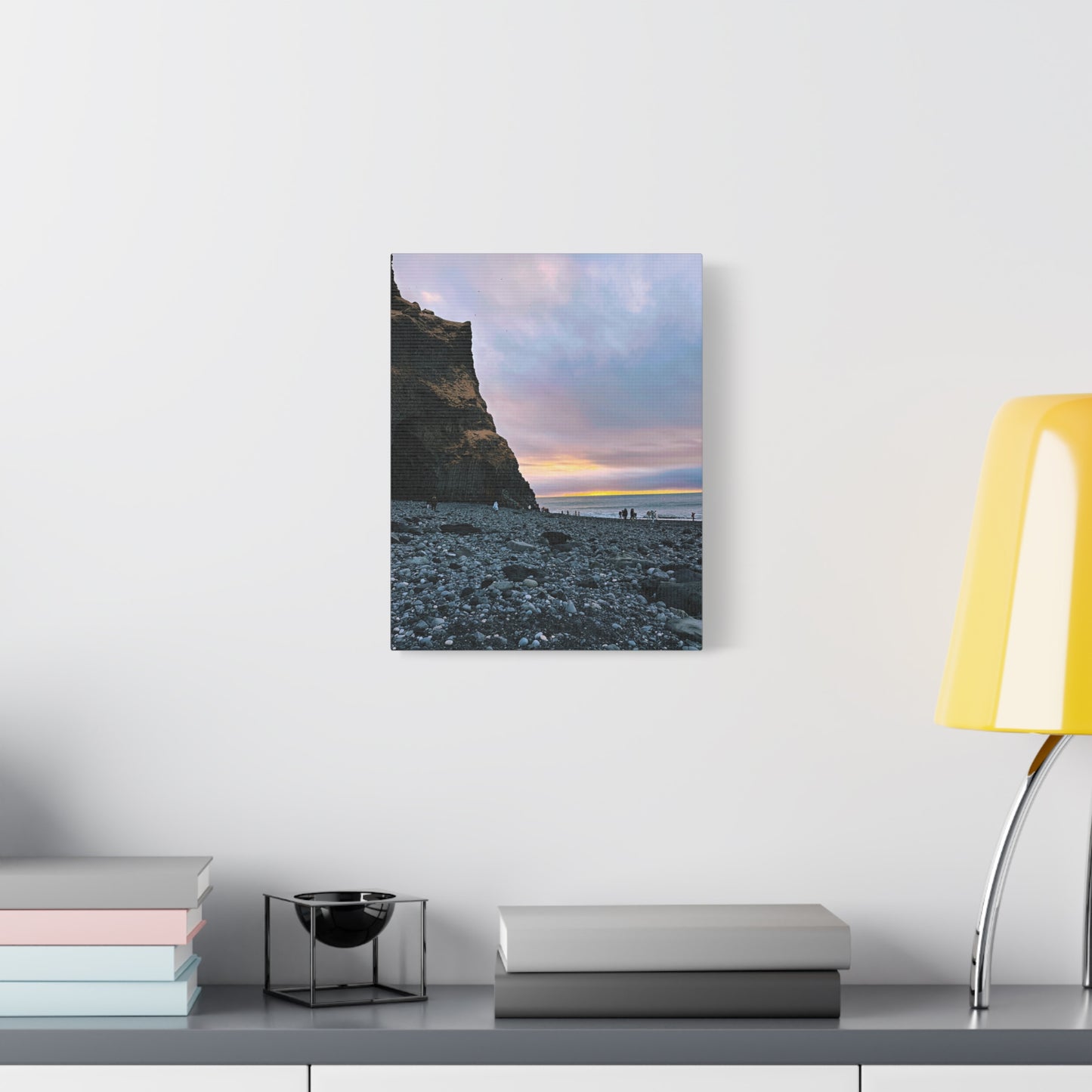 Black Sand Beach Sunrise - Stretched Matte Canvas (1.25")