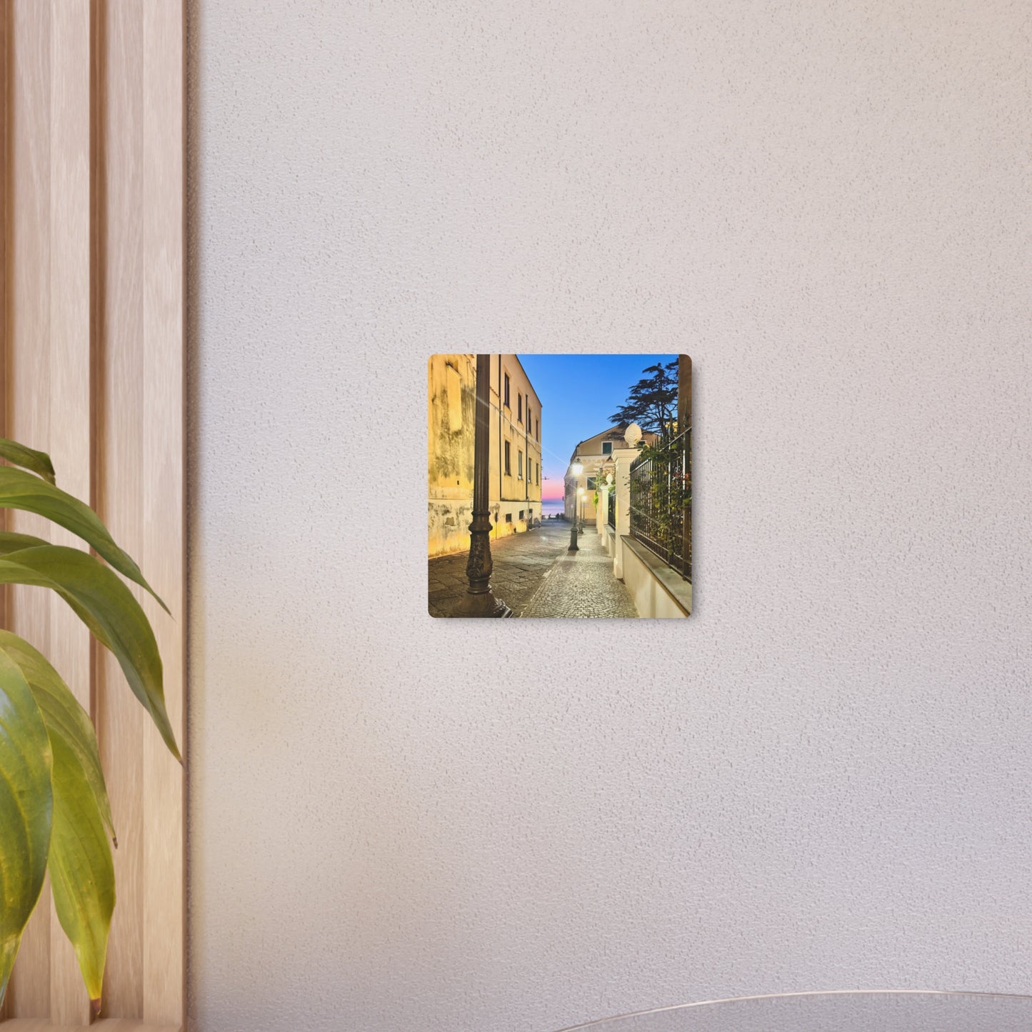 Amalfi Coast Nights Sunset Coastal Alley - Metal Art Sign