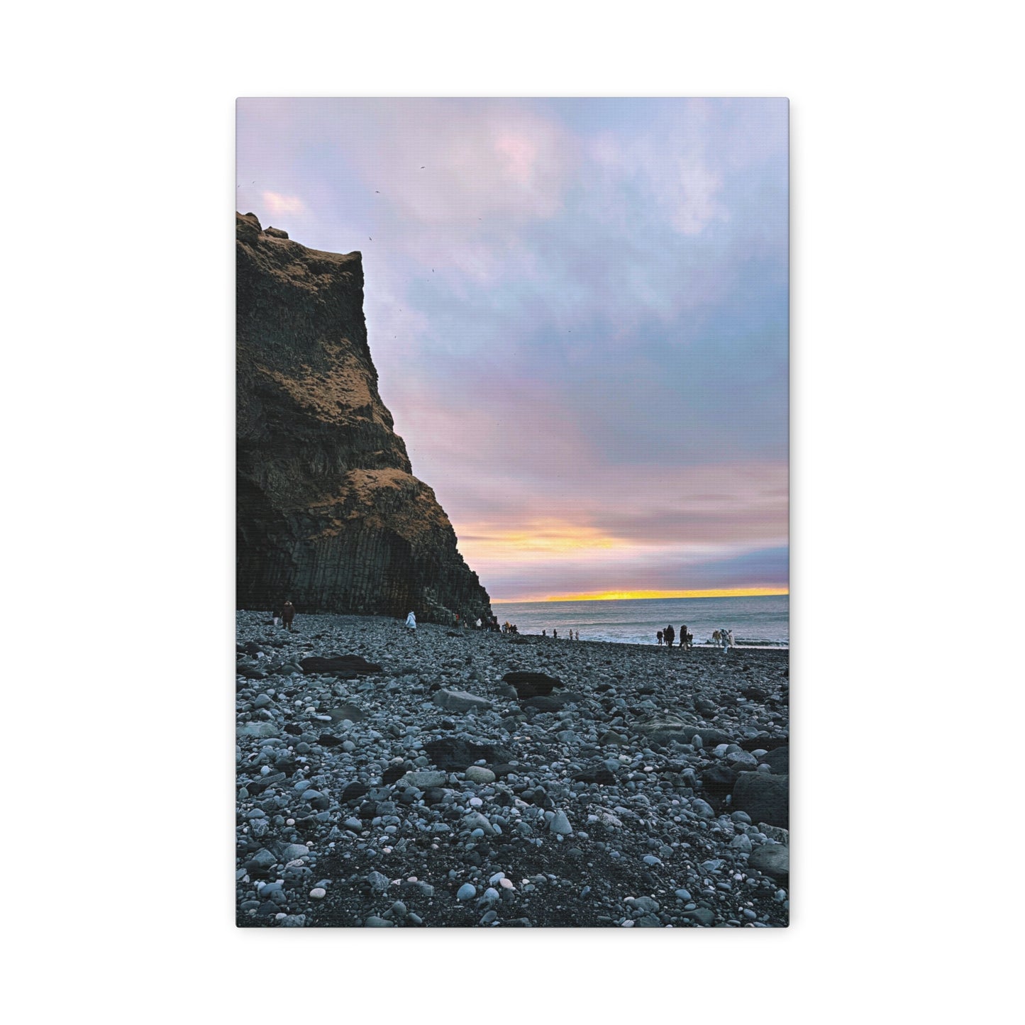 Black Sand Beach Sunrise - Stretched Matte Canvas (1.25")