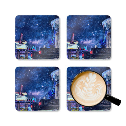 Chasing Oz Art Batuu Night Corkwood Coaster Set of 4