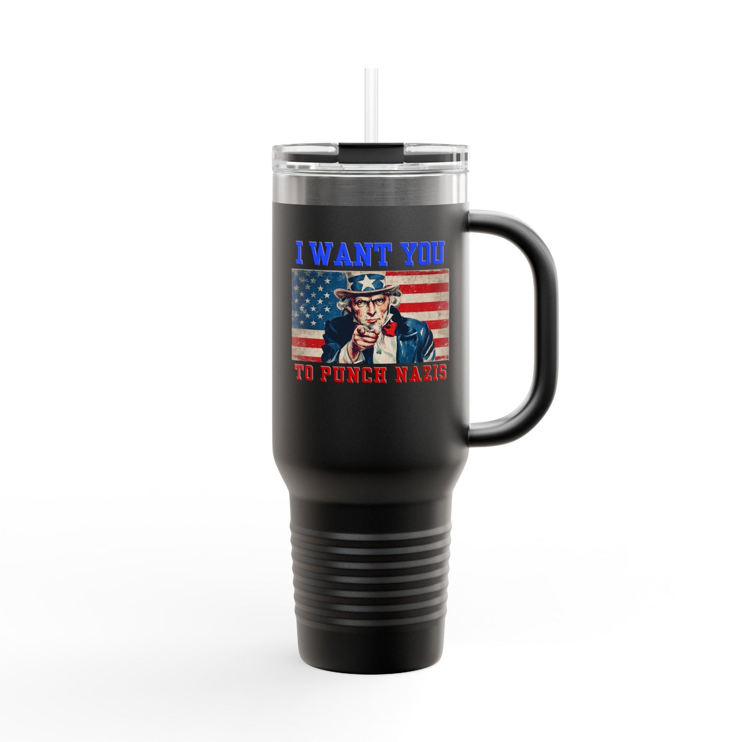 I Want You to Punch Nazis - 40oz Insulated Travel Mug