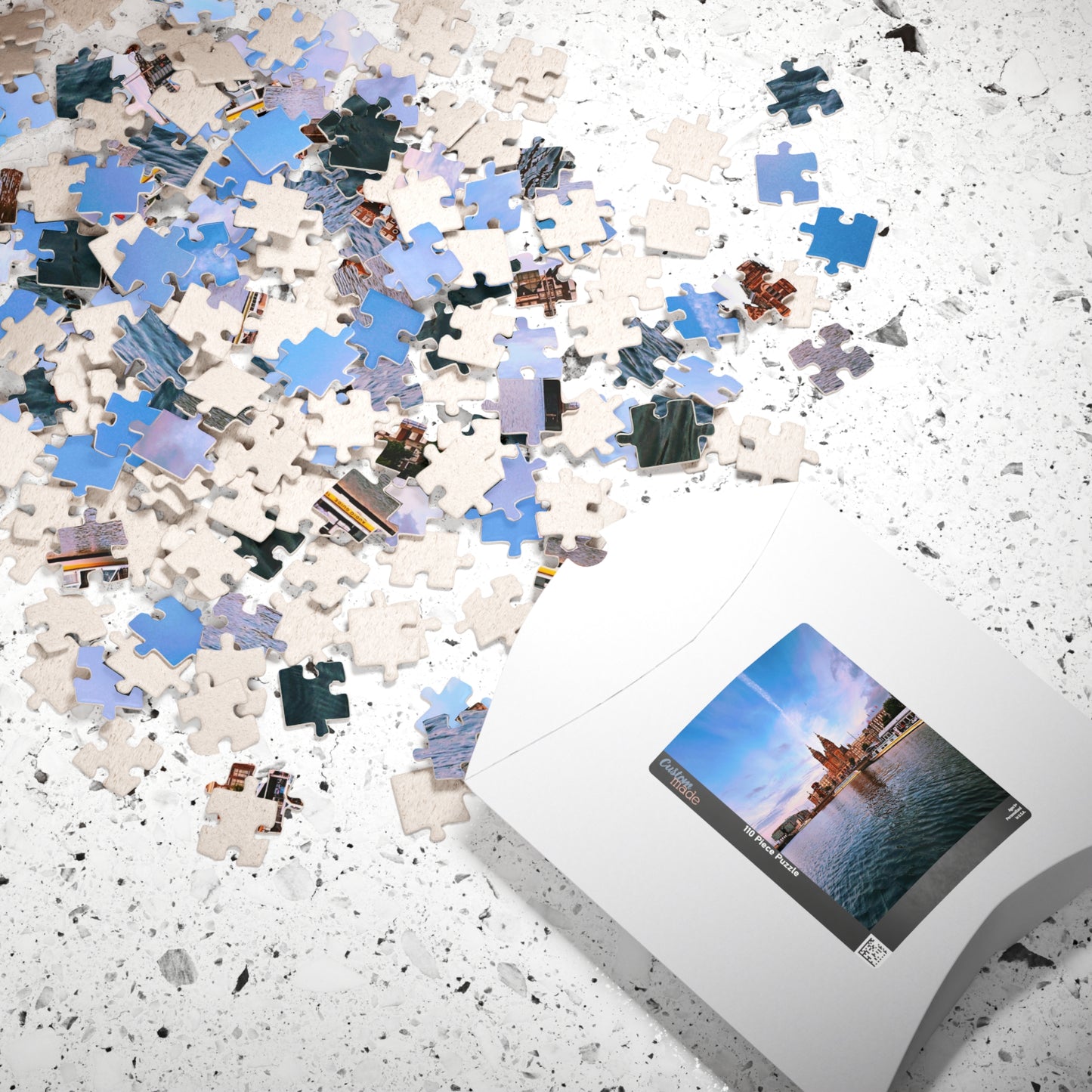 Amsterdam Central Station Canal Sunset -  Jigsaw Puzzle