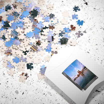 Amsterdam Central Station Canal Sunset -  Jigsaw Puzzle