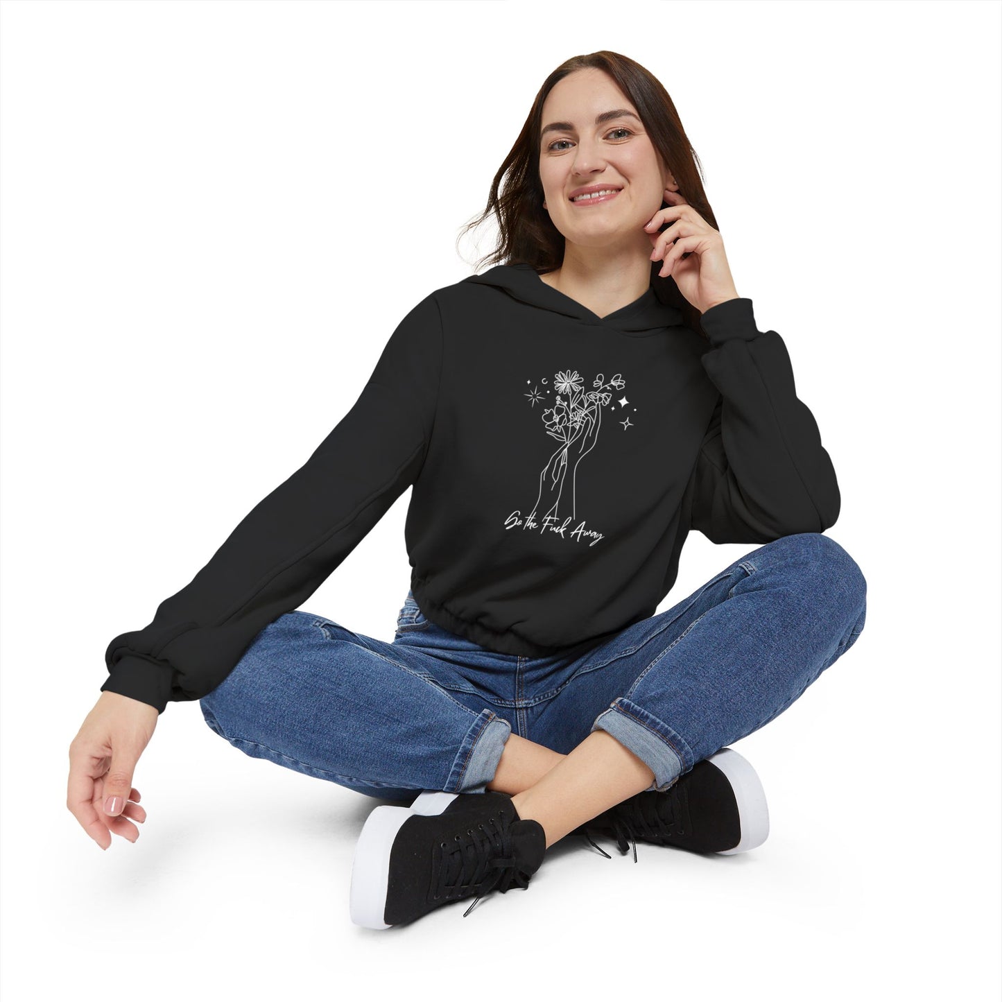 Please Go The F Away Women's Cinched Bottom Hoodie