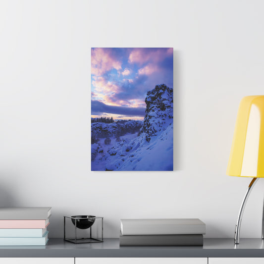 Icelandic Sunrise by Chasing Oz - Stretched Canvas Print