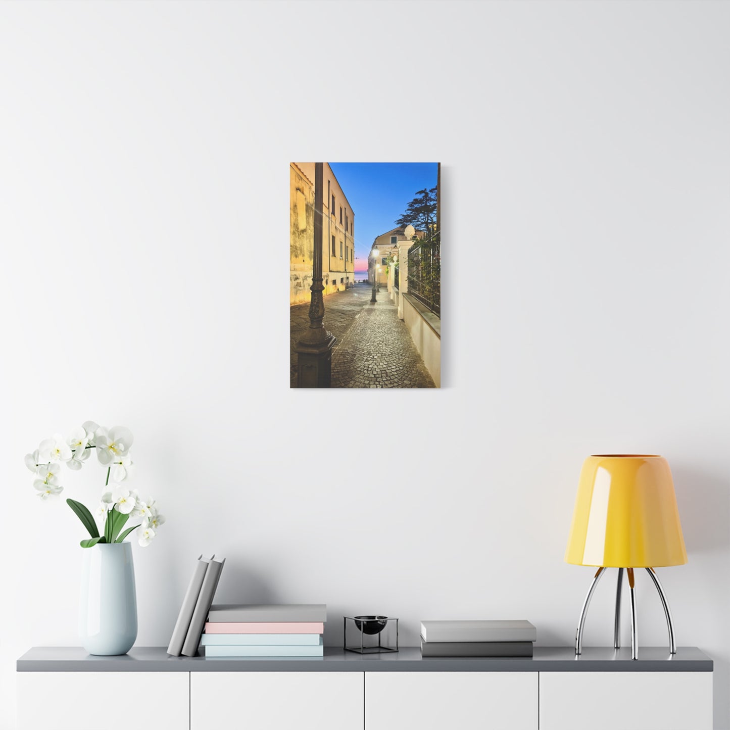 Amalfi Coast Nights Sunset Coastal Alley - Matte Canvas Print (1.25")