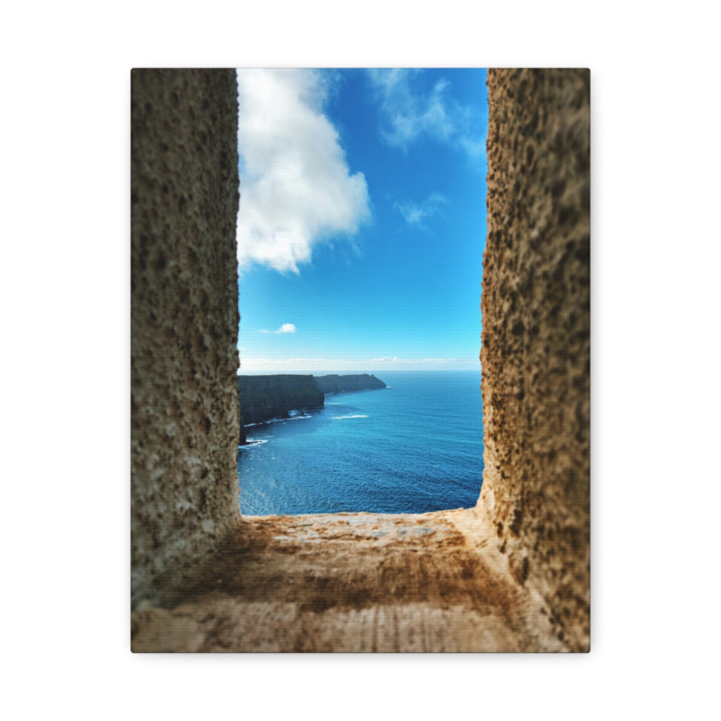 Cliffs of Moher Ireland Coastal Window View - Stretched Canvas Print (1.25")