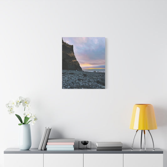 Black Sand Beach Sunrise - Stretched Matte Canvas (1.25")