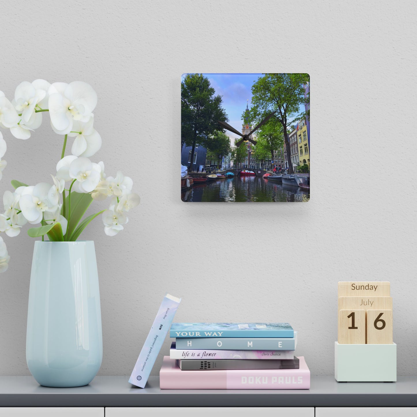 Amsterdam at Sundown - Acrylic Wall Clock
