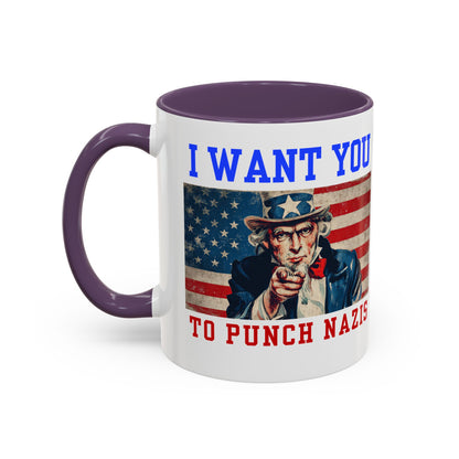 I Want You to Punch Nazis - Patriotic Mug