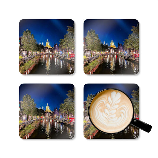 Amsterdam Night Sky by Chasing Oz - Corkwood Coaster Set