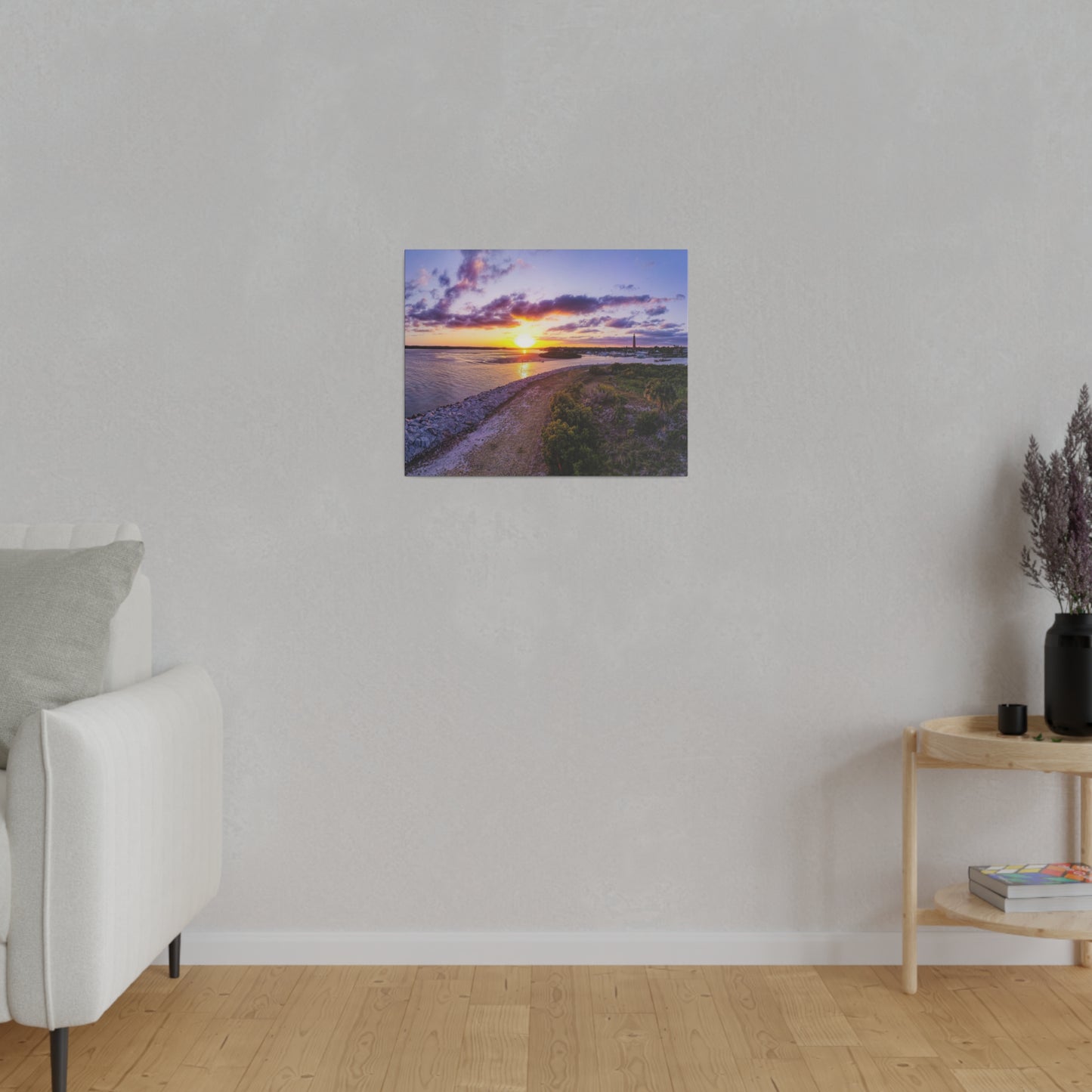 Chasing Oz Art Ponce Inlet Sunset Matte Canvas Stretched - 0.75"