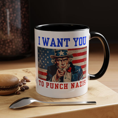 I Want You to Punch Nazis - Patriotic Mug