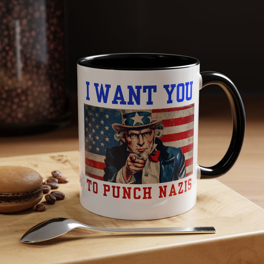 I Want You to Punch Nazis - Patriotic Mug