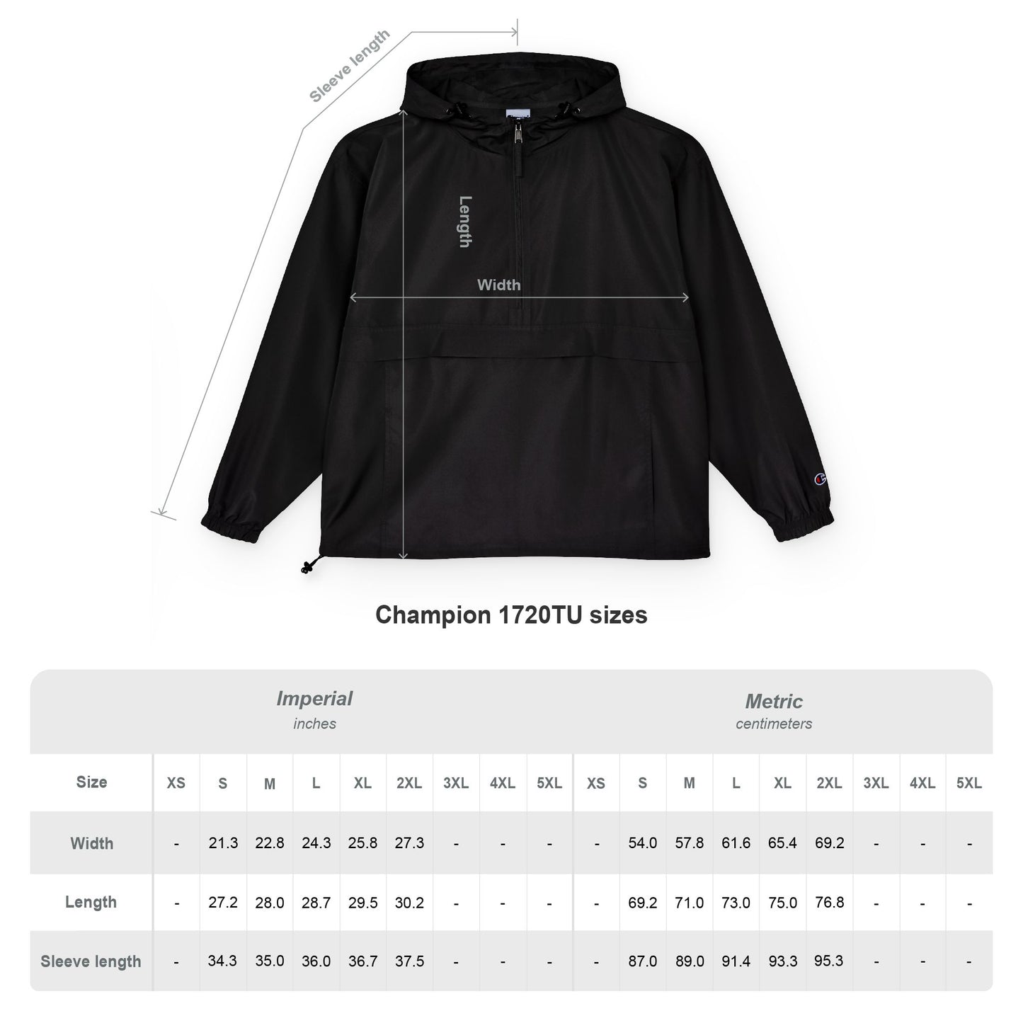 Travel with Chasing Oz - Champion Packable Unisex Anorak Jacket