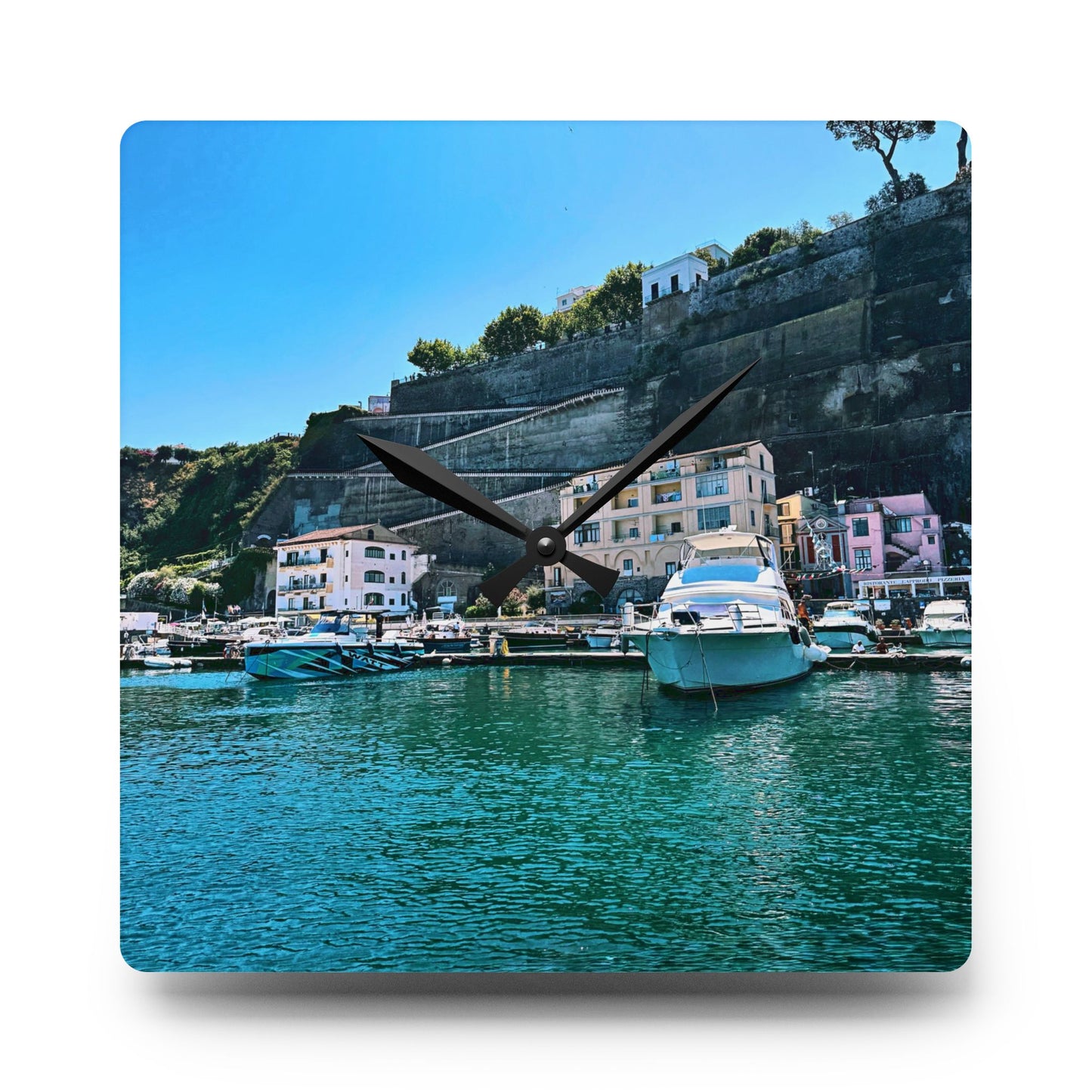 Capri Harbor - Acrylic Wall Clock