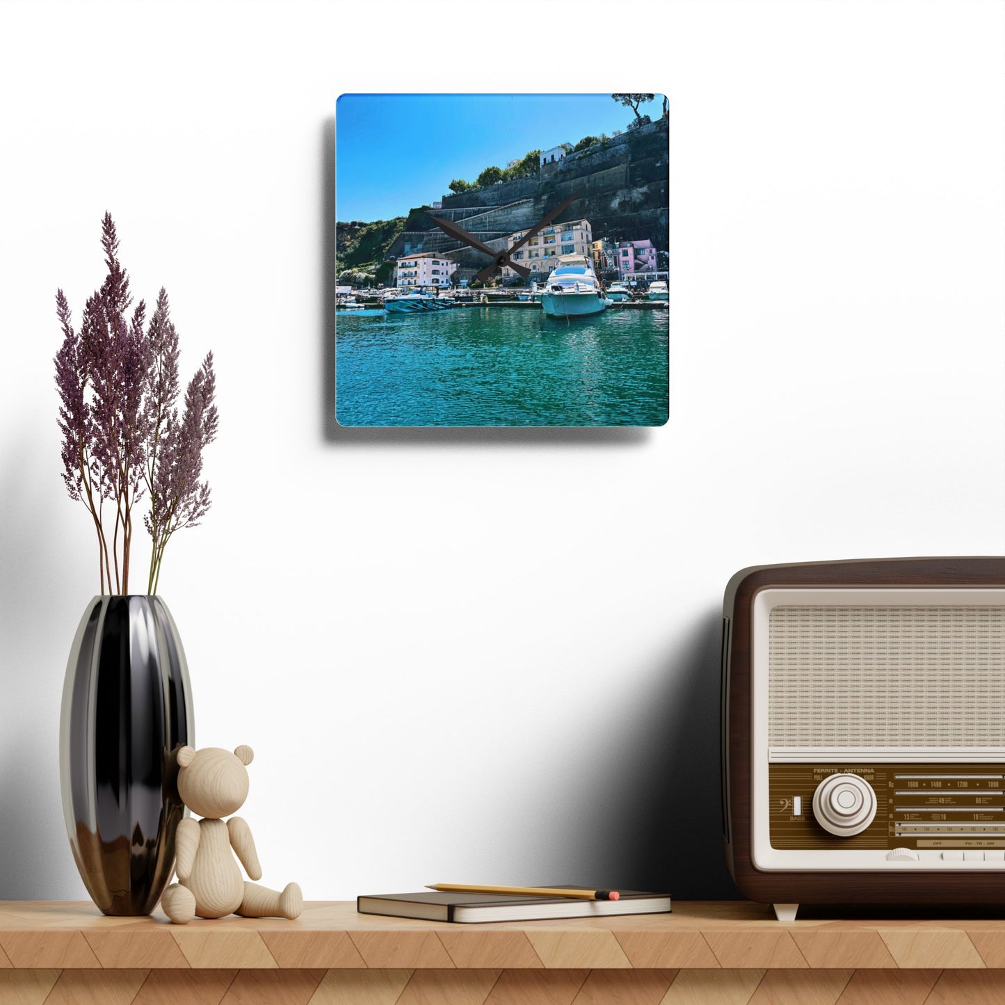 Capri Harbor - Acrylic Wall Clock