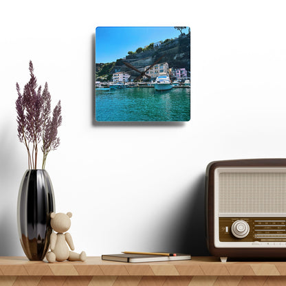 Capri Harbor - Acrylic Wall Clock