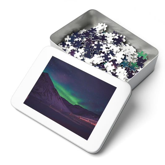 Iceland Northern Lights Jigsaw Puzzle with Tin