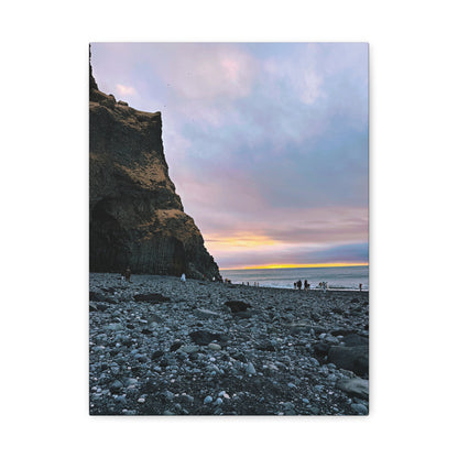 Black Sand Beach Sunrise - Stretched Matte Canvas (1.25")