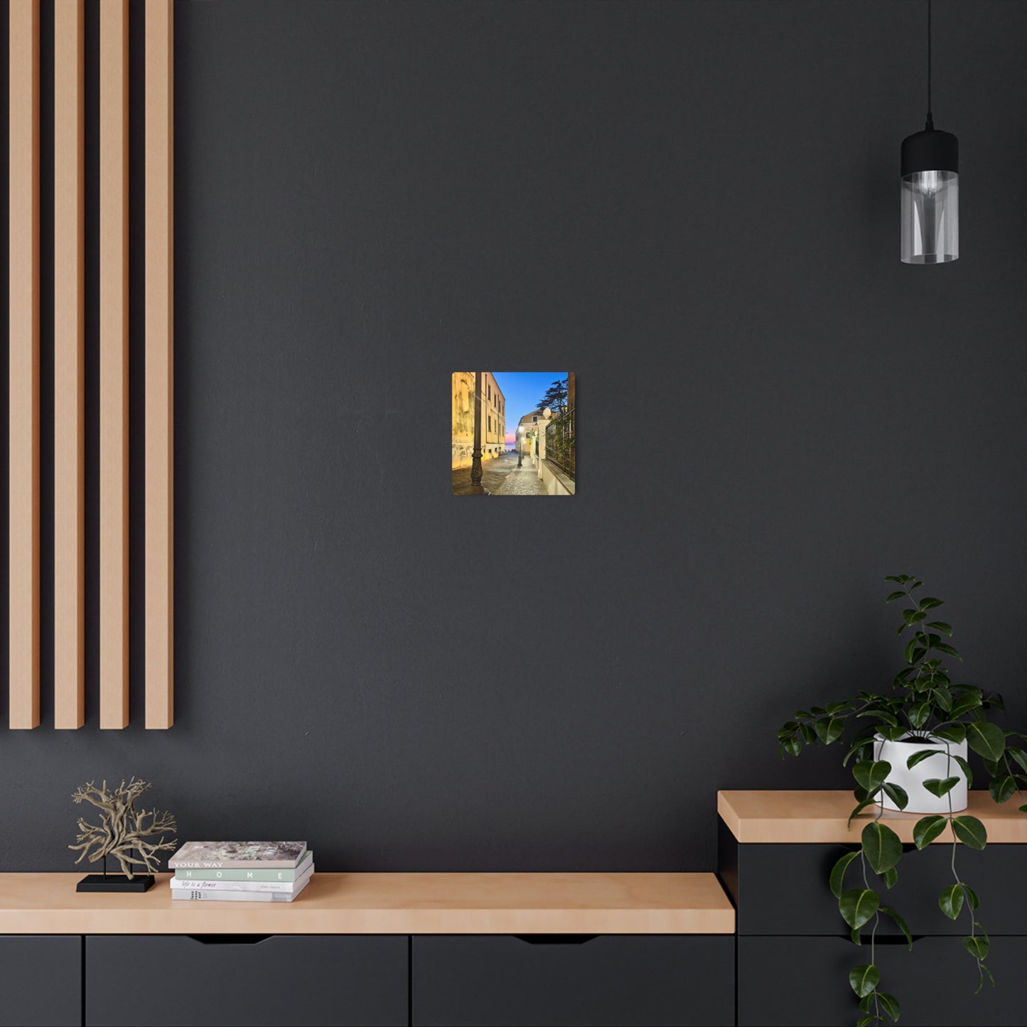 Amalfi Coast Nights Sunset Coastal Alley - Metal Art Sign