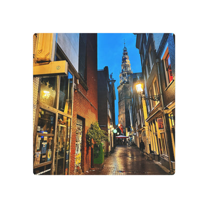 Amsterdam Alley Nightscape - Metal Art Sign