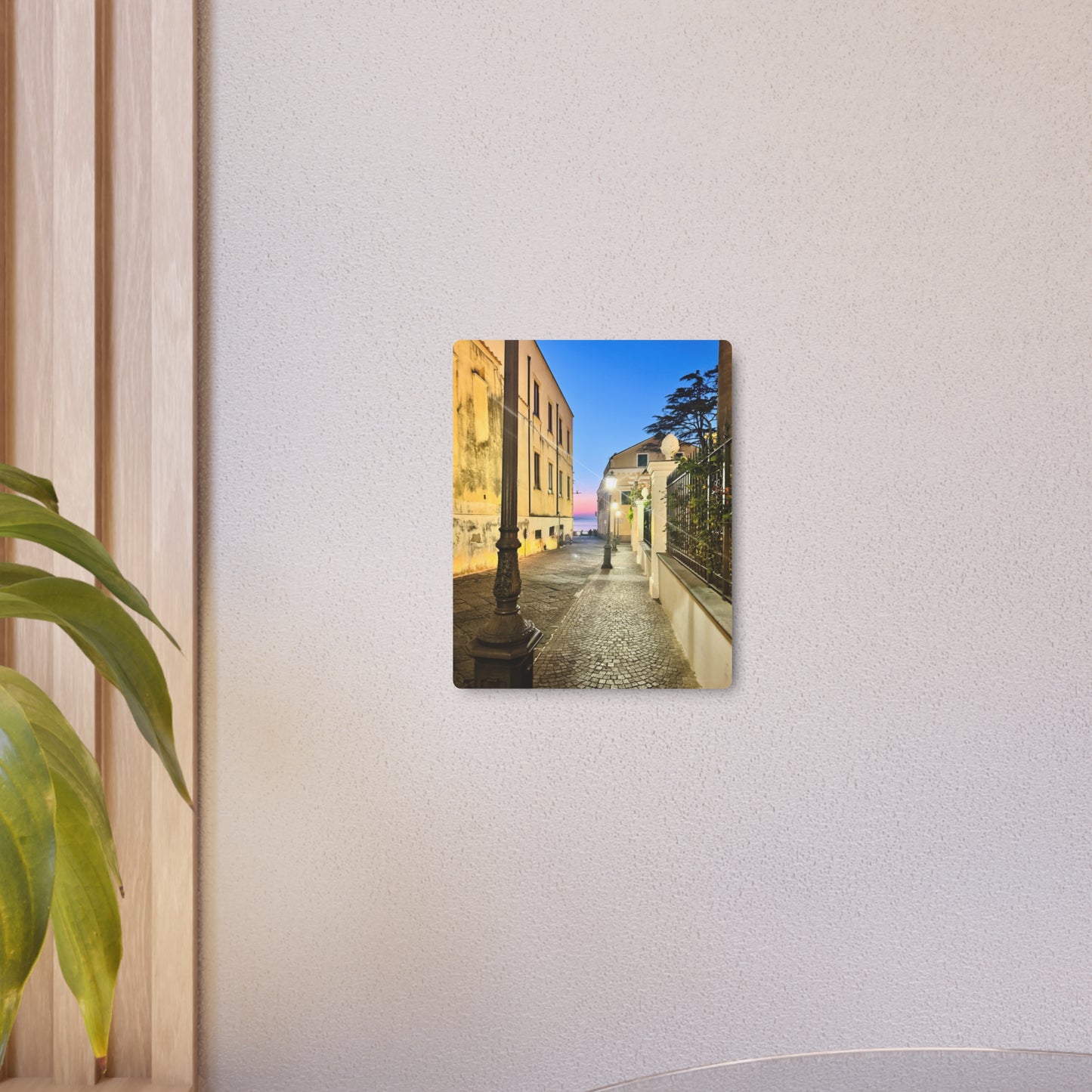 Amalfi Coast Nights Sunset Coastal Alley - Metal Art Sign