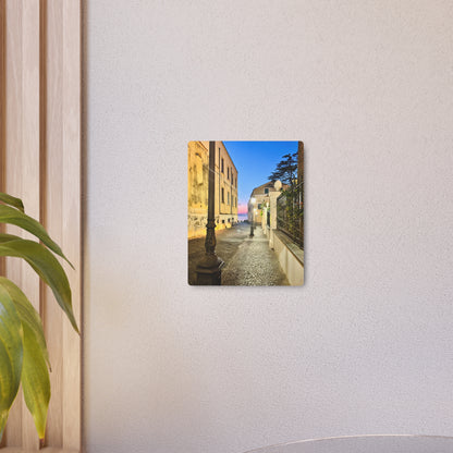 Amalfi Coast Nights Sunset Coastal Alley - Metal Art Sign