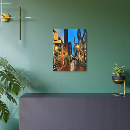 Amsterdam Alley Nightscape - Metal Art Sign