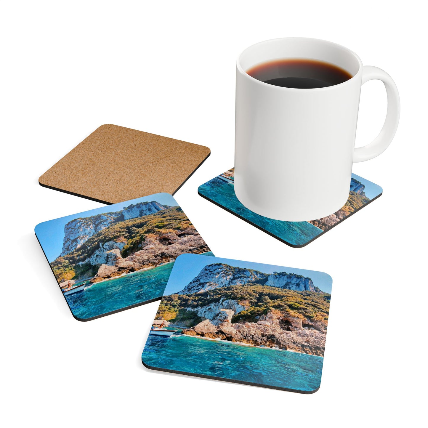 Capri Coast by Chasing Oz - Cork Coaster Set ( of 4)