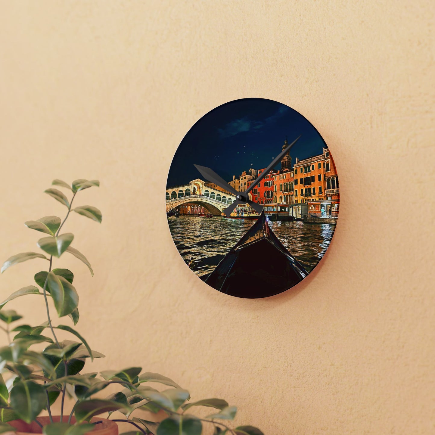 Chasing Oz Art Rialto Bridge Venice Acrylic Wall Clock