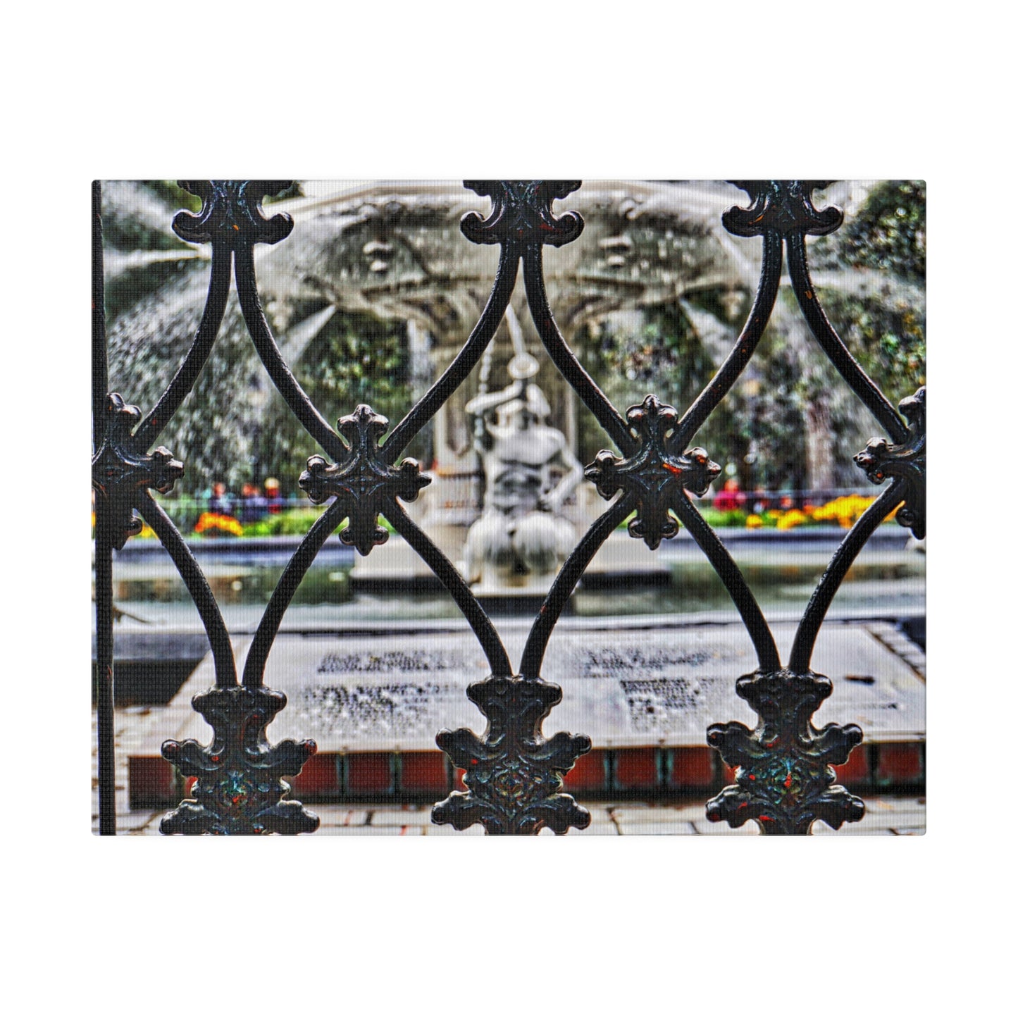 Forsyth Park Fountain Iron Views Matte Stretched Canvas 0.75"