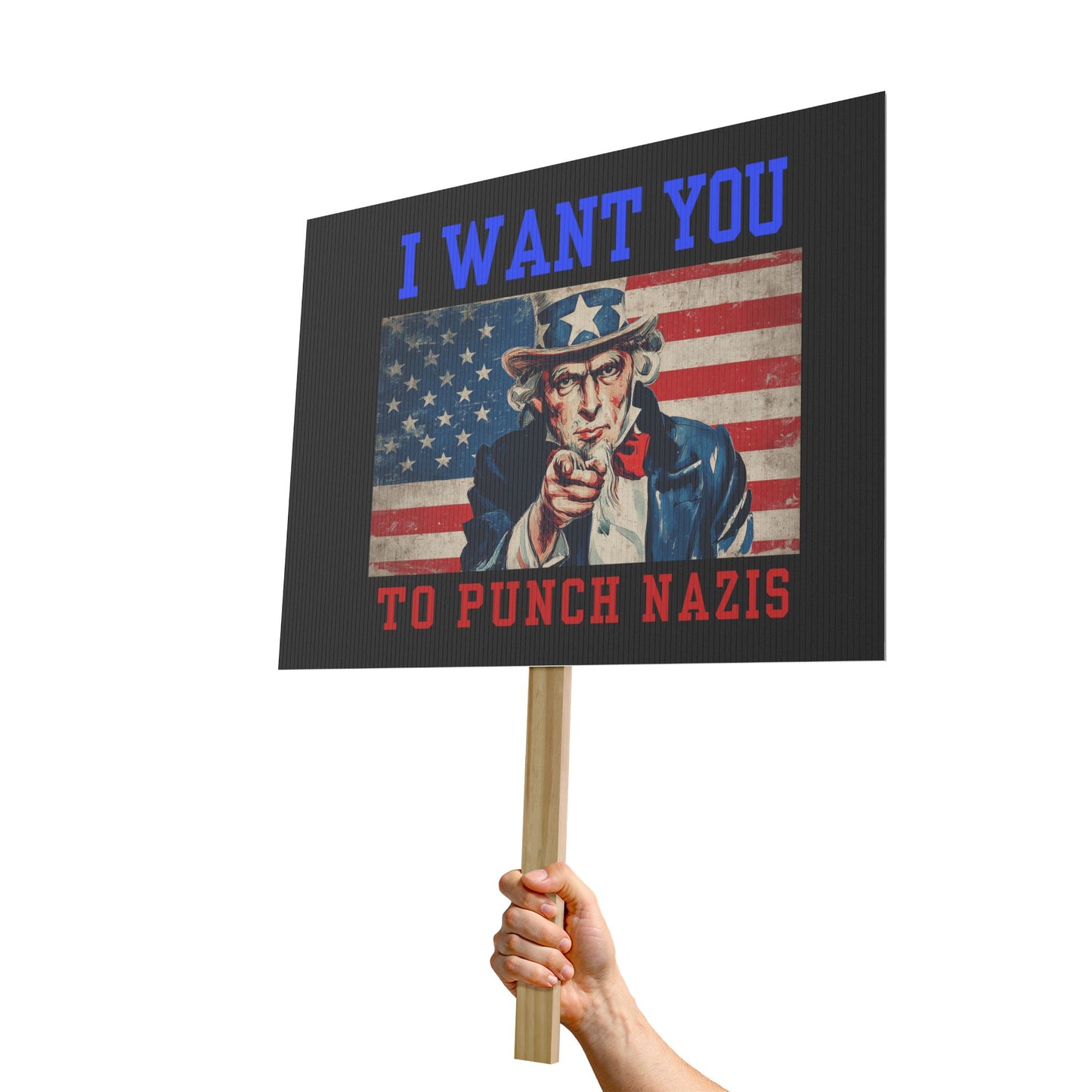 I Want You to Punch Nazis - Patriotic Protest Sign