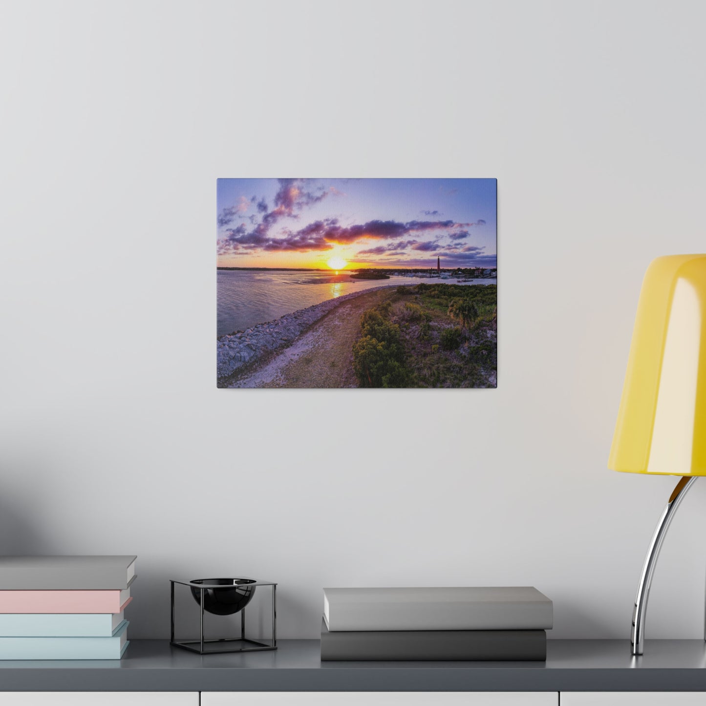 Chasing Oz Art Ponce Inlet Sunset Matte Canvas Stretched - 0.75"