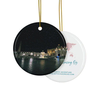 Vatican at Night by Chasing Oz - Ceramic Ornaments