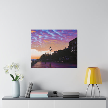 Chasing Oz Art River Street Sunrise Matte Canvas Stretched - 0.75"