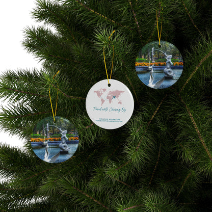Forsyth Park Fountain by Chasing Oz - Double-sided Ceramic Ornaments