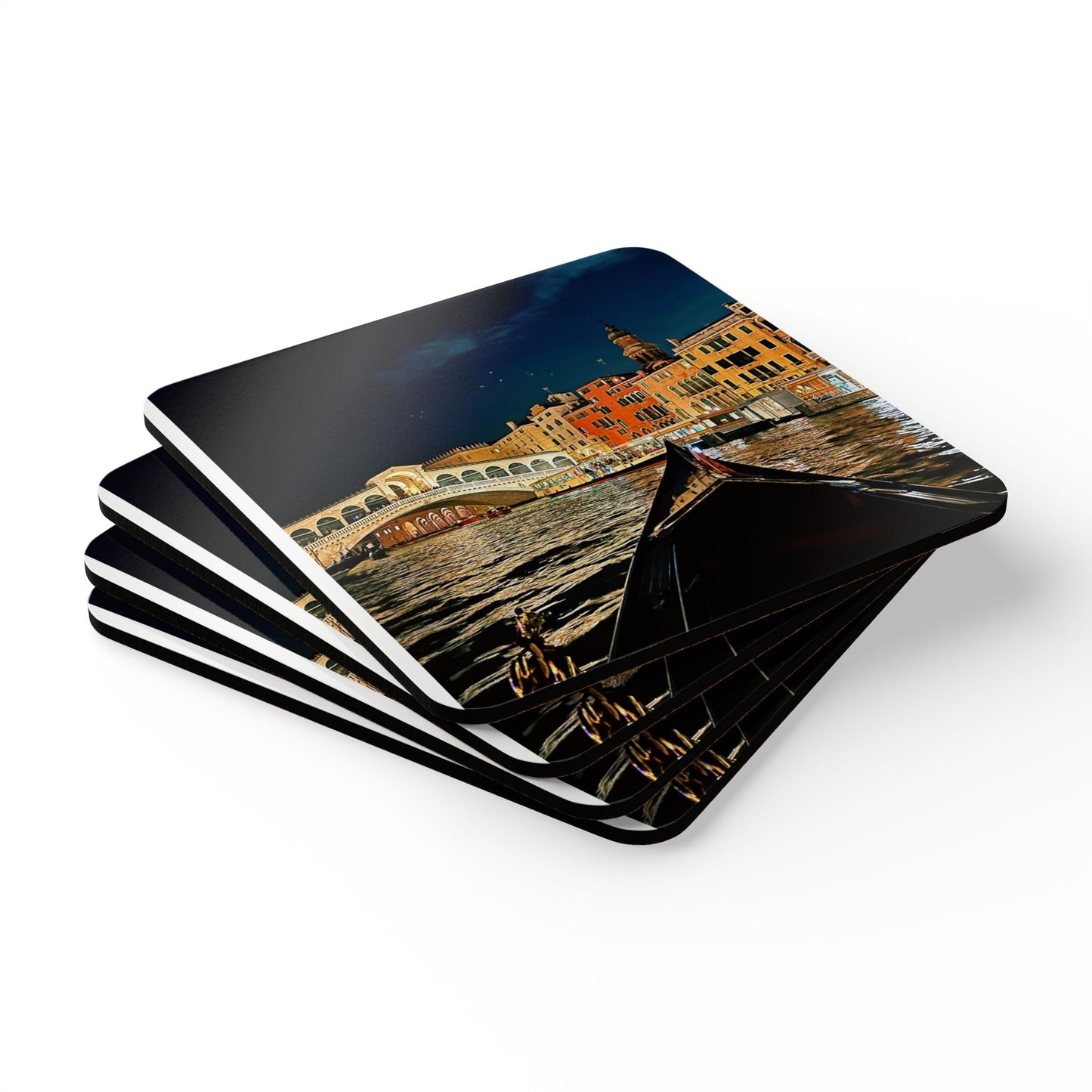 Chasing Oz Art Rialto Bridge Venice - Corkwood Coaster Set of 4