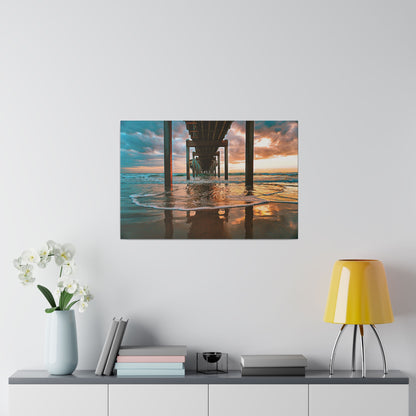 Pier Sunrise Florida Matte Stretched Canvas 0.75"