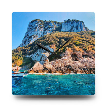 Capri Coastline - Acrylic Wall Clock