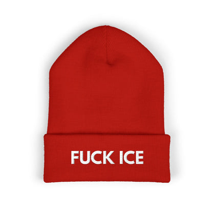 FUCK ICE - Embroidered Cuffed Beanie