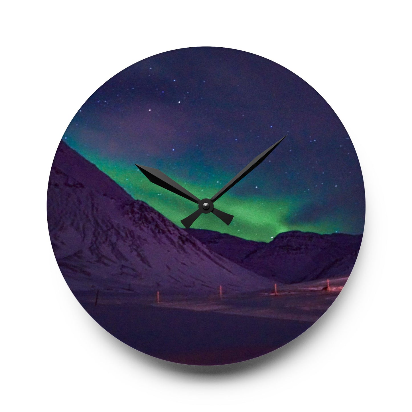 Chasing Oz Art - Northern Lights Acrylic Wall Clock