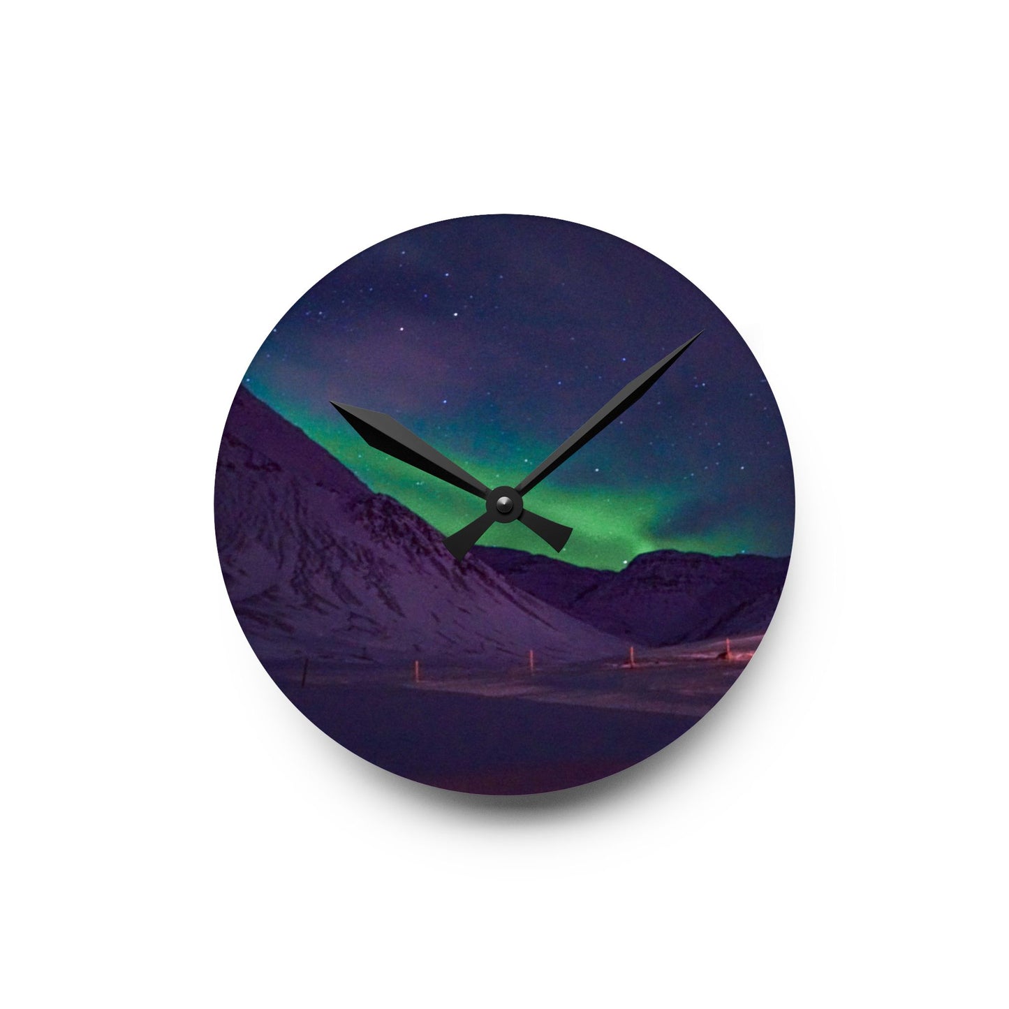 Chasing Oz Art - Northern Lights Acrylic Wall Clock