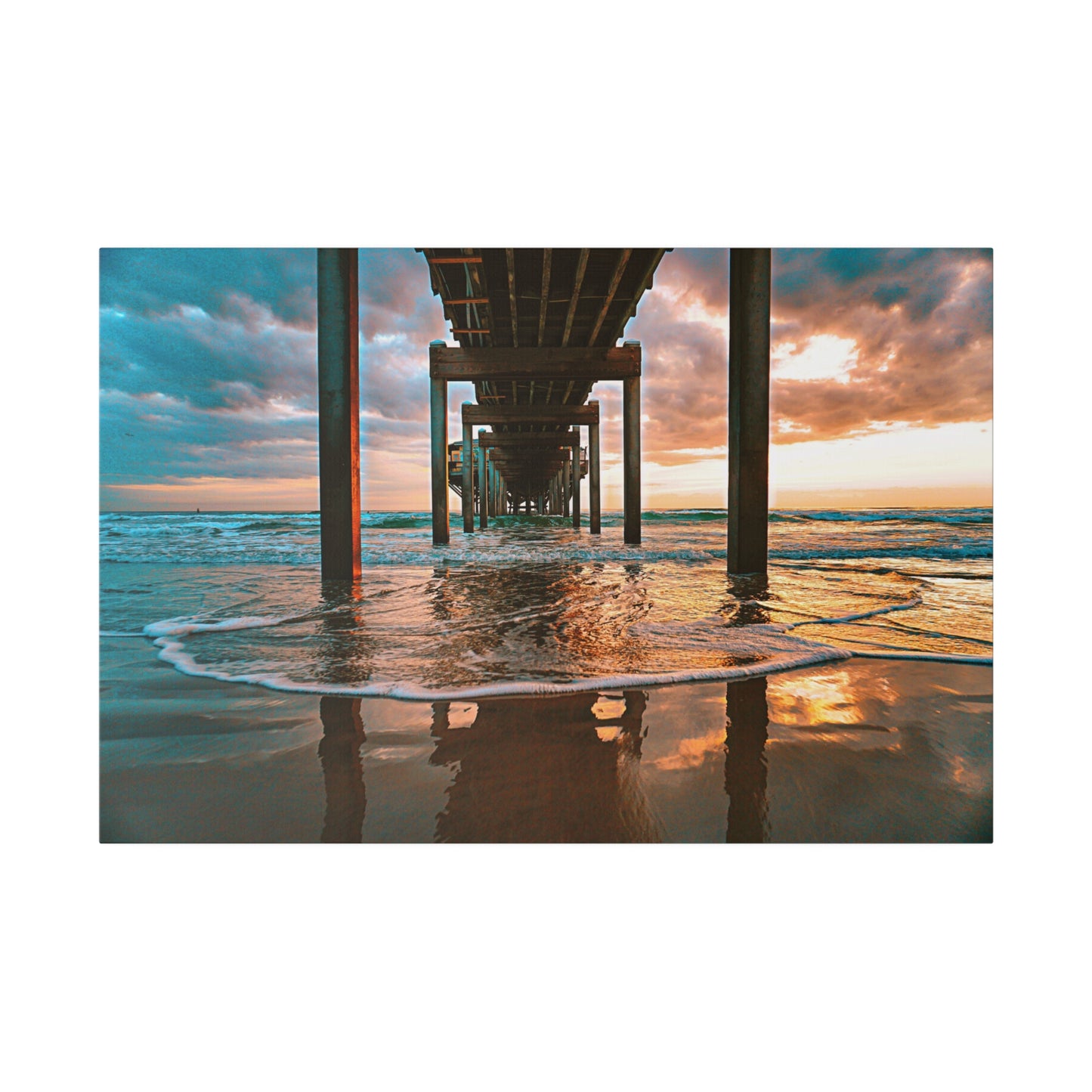 Pier Sunrise Florida Matte Stretched Canvas 0.75"