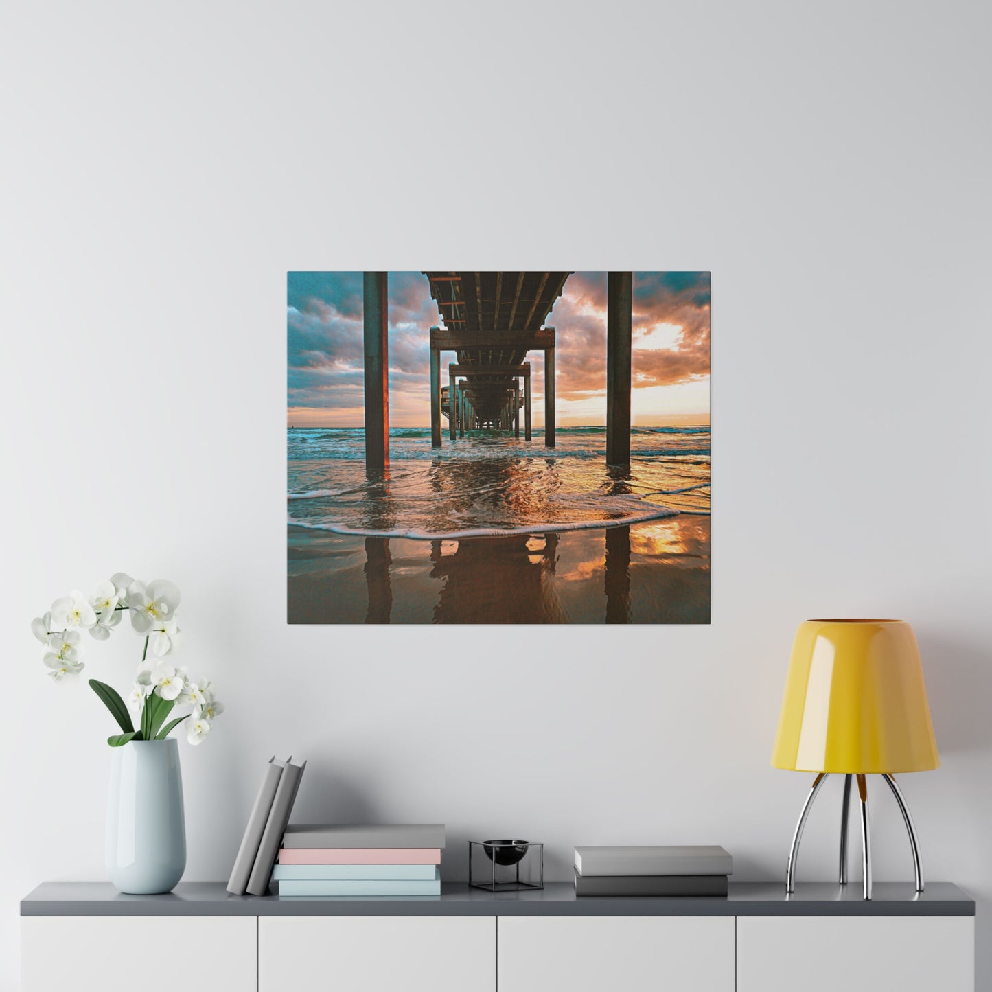 Pier Sunrise Florida Matte Stretched Canvas 0.75"