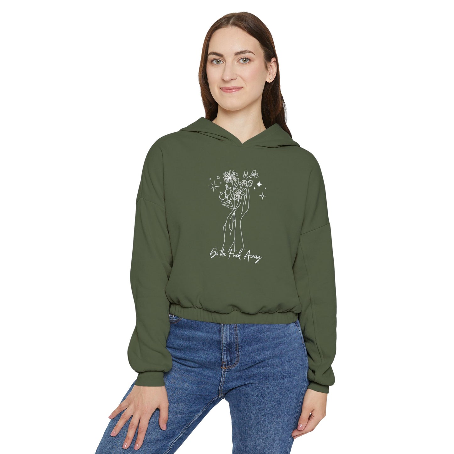 Please Go The F Away Women's Cinched Bottom Hoodie